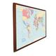 World Map Pinboard - Large 76cm X 51cm, Ready-To-Hang, Mono-Tone Or Colour World Map, Laminated World Map Noteboard, Write on/Wipe Off, Eco-Friendly Beaver Board (Dark Wood Frame, Multi-Coloured)