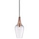 Searchlight Whisk 1 Light Ceiling Light in Copper with Clear Glass
