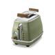 De'Longhi CTOV 2103.GR Icona Vintage Toaster, Green