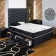 Home Furnishings UK Hf4you Black Chester Ortho Divan Bed - 4ft Small Double - No Storage - 20" Black Faux Leather Headboard