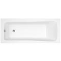 IBathUK Bathroom White Gloss Bath Single Ended Straight Sqaure Acrylic Bathtub with Adjustable Feet - 1700 x 750mm