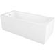 IBathUK Bathroom White Gloss Bath Single Ended Straight Acrylic Bathtub with Adjustable Feet - 1800 x 800mm