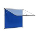 Bi-Office Display Case Enclore Top Hinged Fire Retardant, Blue Felt, Aluminium Frame, 136 x 95,3 cm (18xA4)