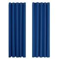 Deconovo Solid Curtains Bedroom Energy Saving Thermal Insulated Eyelet Blackout Curtains 66 x 90 Inch Blue 2 Panels