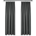 Deconovo Super Soft Thermal Insulated Pencil Pleat Curtains Blackout Curtains for Kitchen 90 x 90 Dark Grey Two Panels