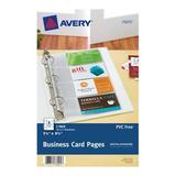 Avery Clear Business Card Organizer Pages for 5.5 x 8.5 Mini Binders Plastic Pack of 5 (76025)