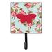 Caroline's Treasures Butterfly Shabby Elegance Roses Leash Holder & Wall Hook Metal in Blue/Pink | 6.25 H x 4.25 W x 0.65 D in | Wayfair