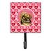 Caroline's Treasures Tibetan Spaniel Valentine's Love & Hearts Leash Holder & Key Hook Metal in Pink | 6.25 H x 4.25 W x 0.65 D in | Wayfair