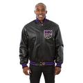 Men's JH Design Black Sacramento Kings Domestic Team Color Leather Jacket