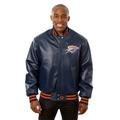 Men's JH Design Navy Oklahoma City Thunder Domestic Team Color Leather Jacket