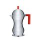 Alessi MDL02/6 R Pulcina Espressomaschine - Gußaluminium. Griff und Knopf aus PA, rot. 6 Tassen, 7.5 x 14.5 x 26 cm