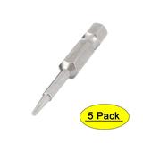 5pcs 1/4 Hex Shank T6 Magnetic Torx Screwdriver Bits 50mm Length