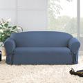 Sure Fit Box Cushion Sofa Slipcover Cotton in Blue | 36 H x 96 W x 40 D in | Wayfair 047293330551