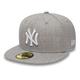 New Era - MLB New York Yankees Basic Heather Fitted Cap - Grau Farbe Grau, Größe 7 1/4 (57,7cm)