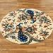 Majestic Peacock Round Rug Vanilla, 5'6" Round, Vanilla