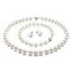 Elegant 8-9mm Natural White Freshwater Pearl Jewellery Set Necklace, Bracelet and Earrings (17IN)