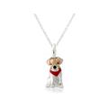 Gemma J Silver Jack Russell Pendant with rose gold markings