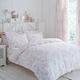 Pink White Floral Reversible Polycotton Duvet Cover Set or Curtains or Extra Pillow Cases (King Size Duvet Set)