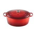 Le Creuset Signature Enamelled Cast Iron Oval Casserole Dish With Lid, 40 cm, 14.8 Litre, Cerise, 21178350000430