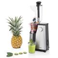 H.Koenig GSX18 Entsafter / Slow juicer / 1 L Fassungsvermögen / 400 W / Tropfstopsystem / mit Tresterbehälter / Edelstahl / schwarz