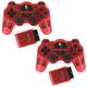 ZedLabz wireless RF double shock vibration gamepad controller for Sony Playstation 2 PS2 - Twin pack - Red