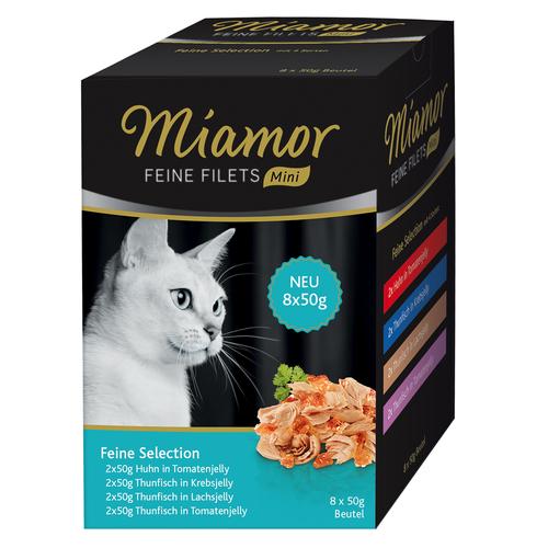 8 x 50g Feine Filets Mini Pouch, Feine Selection Miamor Katzenfutter nass