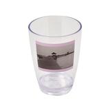 Evideco Seaside Clear Countertop Plastic Bath Tumbler Cup Holder Makeup Holder or Toothbrush Holder Plastic in Gray/Pink/White | Wayfair 6100407