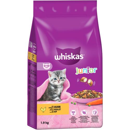 2 x 1,9 kg Sparpaket Whiskas Junior Huhn Trockenfutter Sparpaket