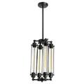 Sunlite 07084 - 4 Light (Medium Screw Base) Matte Black 4 Tube Pendant Light Fixture (AQF/GPD/DS/BL)