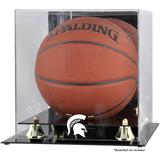 Michigan State Spartans Golden Classic Logo Basketball Display Case with Mirror Back