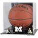 Michigan Wolverines Golden Classic Logo Basketball Display Case with Mirror Back