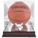 West Virginia Mountaineers Mahogany Antique Finish Basketball Display Case with Mirror Back