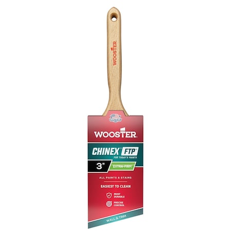 WOOSTER 4410-3 3" Angle Sash Firm, Chinex FTP Bristle, Paint Brush, Wood Handle