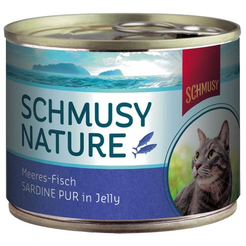24x185g Nature Fisch Sardine Pur Schmusy Katzenfutter nass