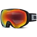 Bloc Mask ski snowboarding Goggles Black with Brown-Red Mirror Lens MK4