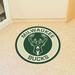 FANMATS NBA Milwaukee Bucks Roundel 27 in. x 27 in. Non-Slip Indoor Only Door Mat Synthetics in Brown/Green | Wayfair 18842