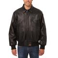 Men's JH Design Black San Antonio Spurs Tonal Leather Full-Zip Jacket