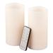 Gerson 41561 - 6" Bisque Remote Control Wavy Edge Battery Operated LED Wax Pillar Candle Light (2 pack)