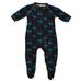 Infant Black Carolina Panthers Piped Raglan Full Zip Sleeper