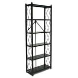 Origami Foldable 6-Shelf Classic Stamped Steel Bookcase Wire/Metal in Black | 65.7 H x 10.6 W x 24 D in | Wayfair RB-01