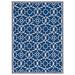 Black 45 x 27 x 0.38 in Area Rug - Charlton Home® Childers Geometric Hand-Hooked Navy/Ivory Indoor/Outdoor Area Rug Polyester | Wayfair