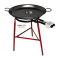 Paella Cooking Set with 46cm Polished Steel Paella Pan, Gas Burner, Legs and Skimming Spoon