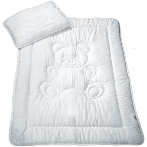 MESANA Kinderbettdecke + Kopfkissen Bär, (Spar-Set) weiß Baby Bettdecken, Unterbetten