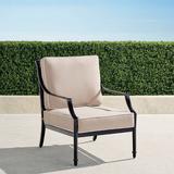 Grayson Lounge Chair with Cushions in Black Finish - Rain Resort Stripe Air Blue, Standard - Frontgate