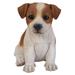 Hi-Line Gift Ltd. Sitting Jack Russel Terrier Puppy Statue in Brown/White | 7 H x 5 W x 7 D in | Wayfair 87771-C