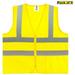 TR Industrial OSHA Class 2 Neon Yellow Zipper Knitted Safety Vest Size XX-Large 5pk