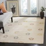 White 72 x 0.63 in Indoor Area Rug - Red Barrel Studio® Coreatha Floral Handmade Tufted Beige Area Rug Viscose/Wool | 72 W x 0.63 D in | Wayfair