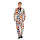 Smiffys, Herren Comic Strip Anzug Kostüm, Jacke, Hose und Krawatte, Mehrfarbig (Red & White) ,Größe: L, 43526