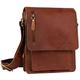 STILORD Leather shoulder bag small for men and women/cross body bag/satchel/for 9.7 iPads/genuine buffalo-leather brown