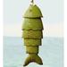 Wind & Weather Ceramic Koi Fish Wind Chime Ceramic in Green | 15 H x 5 W x 3 D in | Wayfair WC7333GRN